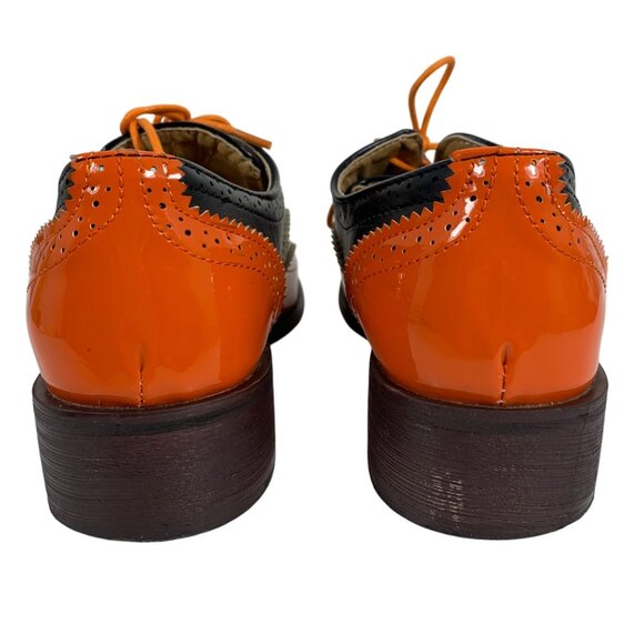 Bright ColorBlock Oxford Brogues Casual Dress Lace Shoes Bengals/Harley Colors - Picture 6 of 9